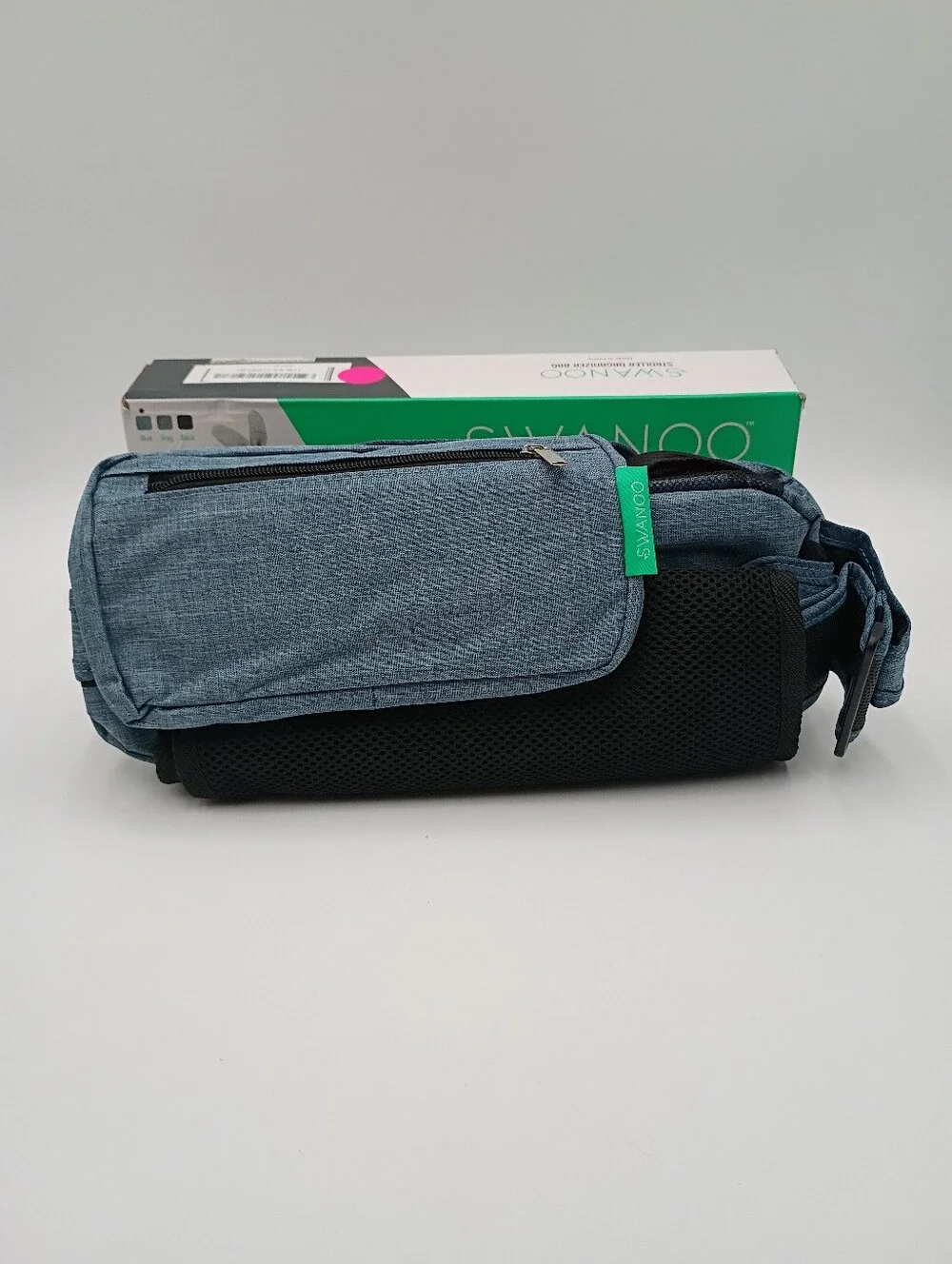 Swanoo Stroller Organizer Bag. Denim Blue. Open Box